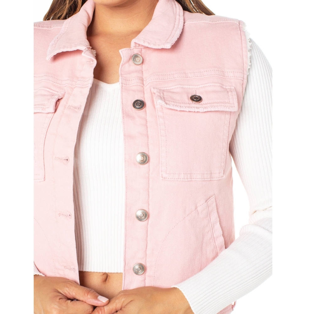 Celebrity pink Shirpa denim vest